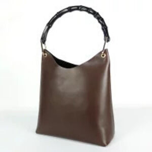 Gucci Bag 2way Bamboo Leather Brown Hobo